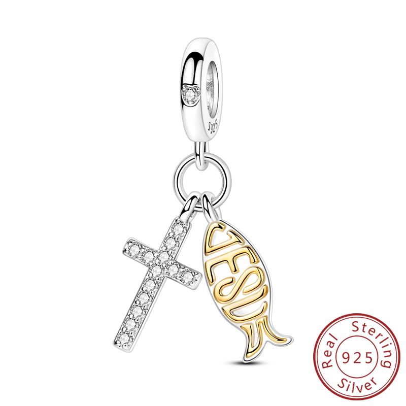 Original Charms Beads Copper Golden Bow Leopard Cat Dog Sunflower Beads Fit Pendant Bracelet Women Jewelry Gift