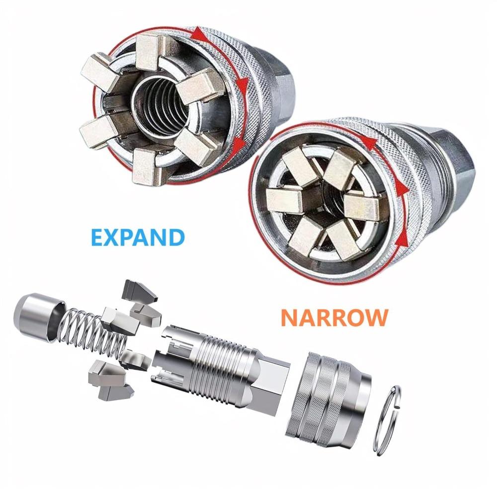 Multi-Function Universal Socket Wrench Set Hex Head 10mm-19mm Universal Maintenance Tool Ratchet Torque Wrench