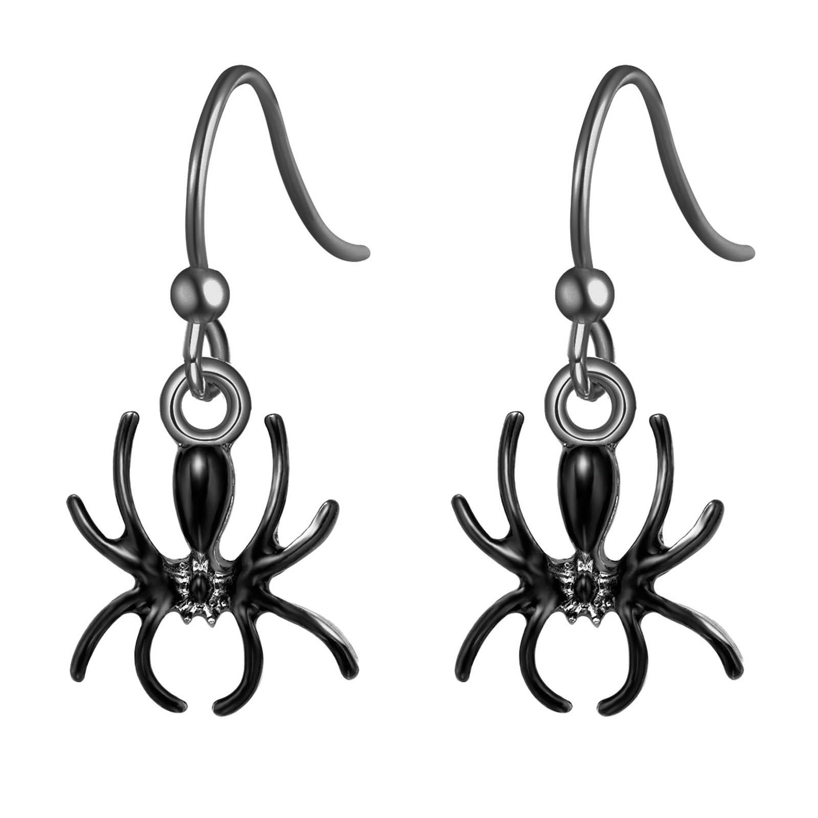 

Модные забавные серьги на Хэллоуин, пугающие маленькие серьги-крючки для ушей чёрный