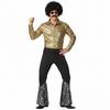 6pcs Men Disco Costume Set 1970s Retro Stage Performance Suit With Big Hair Sunglasses Mustache And Necklace Halloween Costume