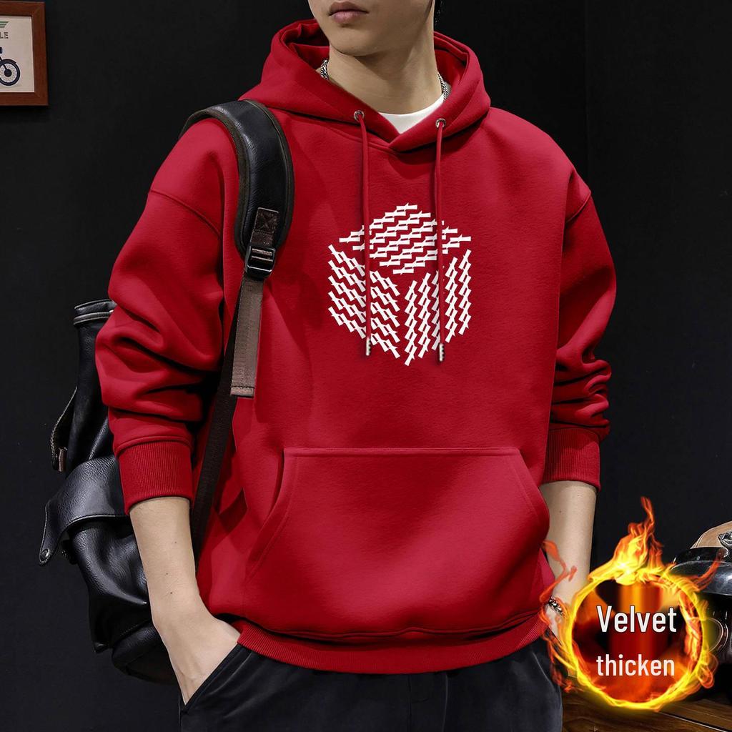 Men's American Heavyweight Stiff Hoodie - New Spring/Autumn Plus Velvet Hooded Jacket for Couples