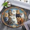 Cats Round Area Rug,Carpet Rug for Living Room Bedroom Sofa Playroom Decor,Non-slip Floor Mat
