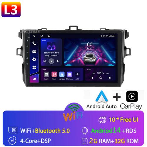 9" Android14Car Stereo Radio for Toyota Corolla E140/150 2007 2008 2009 2010 2011 2012 2013 Multimedia Player 2 Din DVD Speaker
