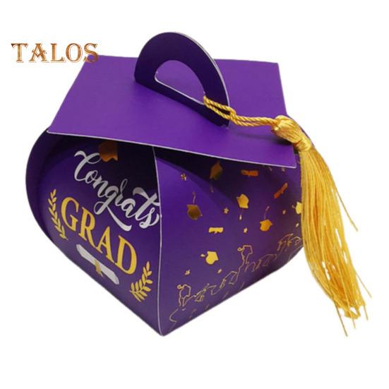 Graduation Cap Gift Box Class of 2025 Grad Cap Candy Treat Box with Tassel Table Centerpiece for Graduation Party Favors