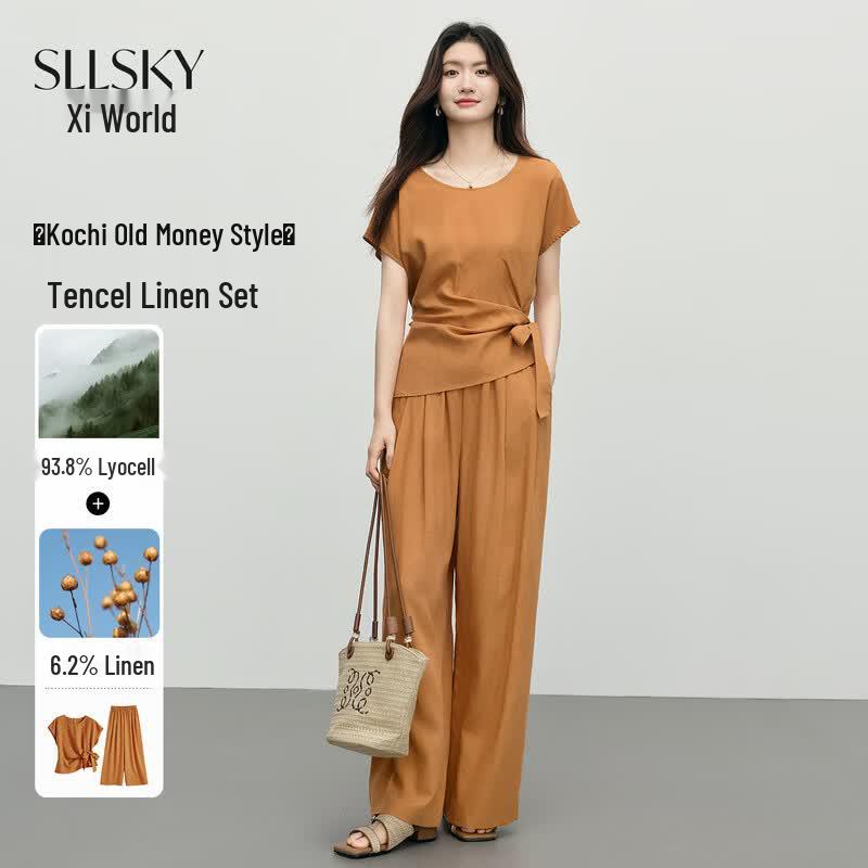 Women s Tencel Linen Two-Piece Set S