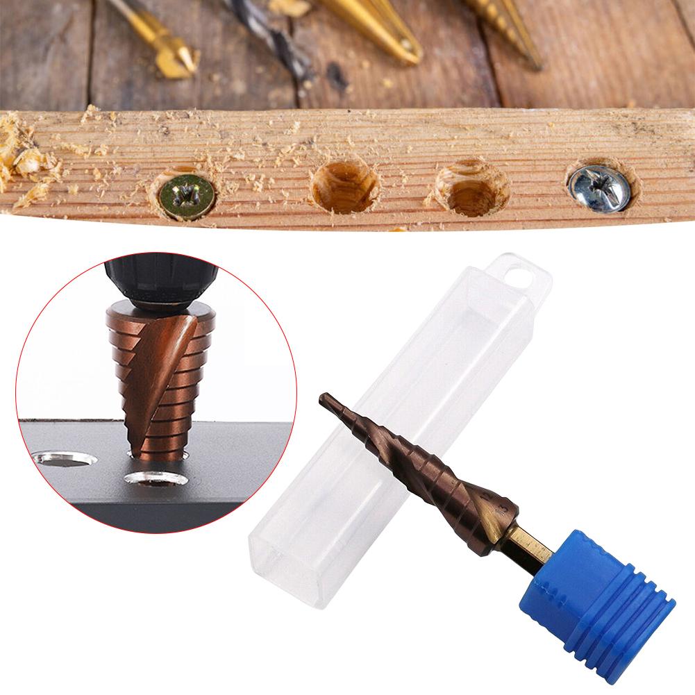 M35 HSS-Co Cobalt Step Drill Bit 3-13mm HSS-Co Cobalt Step Cone Drill Spiral Grooved Hex Shank Hole Drill Metal-Wood Hole Cutter