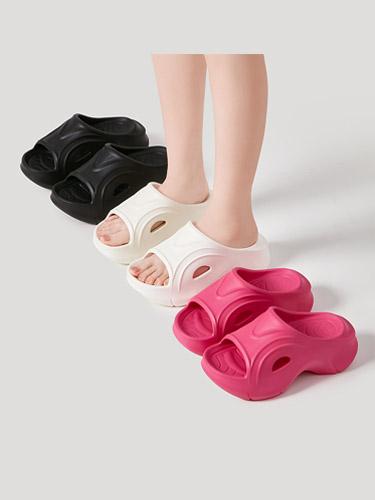 Plateau-Hausschuhe für Damen, neu, rosa, lässige Strandschuhe mit Keilabsatz, 2024