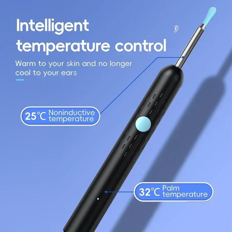 Smart Visual Ear Cleaner with Camera Ear Sticks USB C Charging Ear Wax Removal Tool WIFI Connection 6 LED Lights Earpick