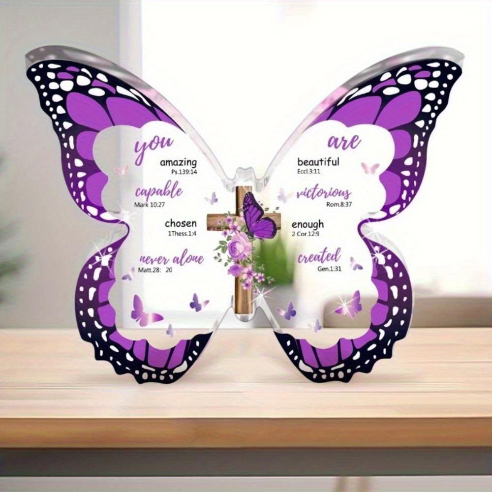 Butterfly Scripture Gift - Religious Acrylic Souvenir for Mothers with Photography Utility