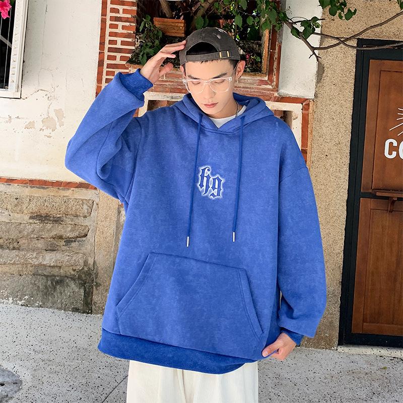 

Весна и осень новый мужской корейский буквенный принт капюшон длинный рукав толстовка модная пара интернет знаменитость тот же стиль универсальный топ 3XL