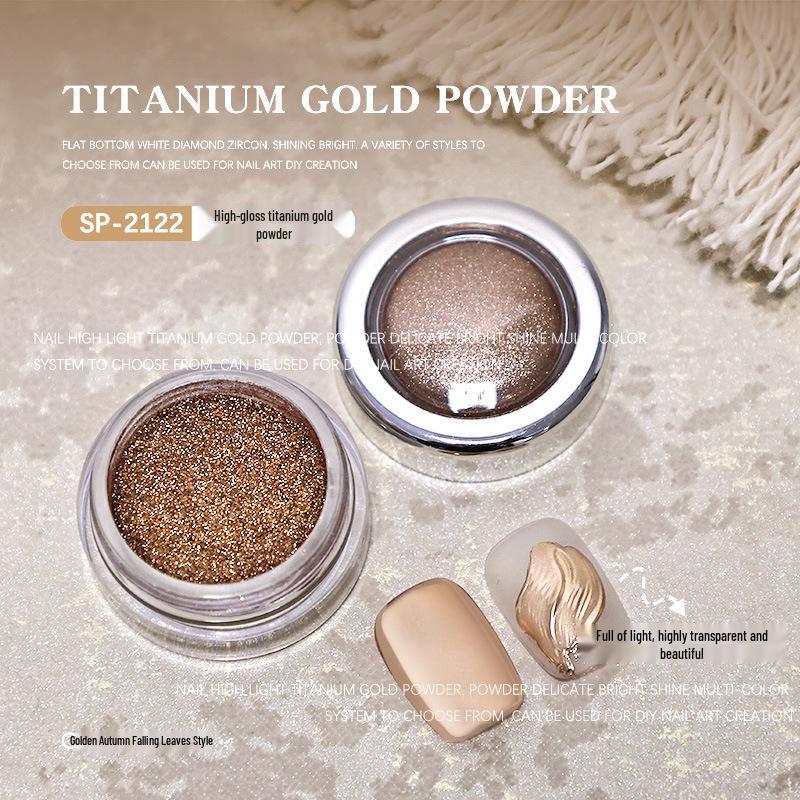 High-Gloss Titanium Gold Mirror Nail Art Powder - Ocean Star Glitter