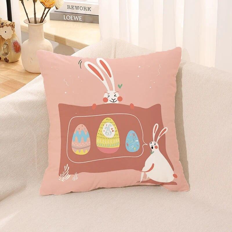 

Наволочка для дома, автомобиля, офиса, подарок, диванная подушка, Пасхальный кролик, наволочка для тела 40x40cm