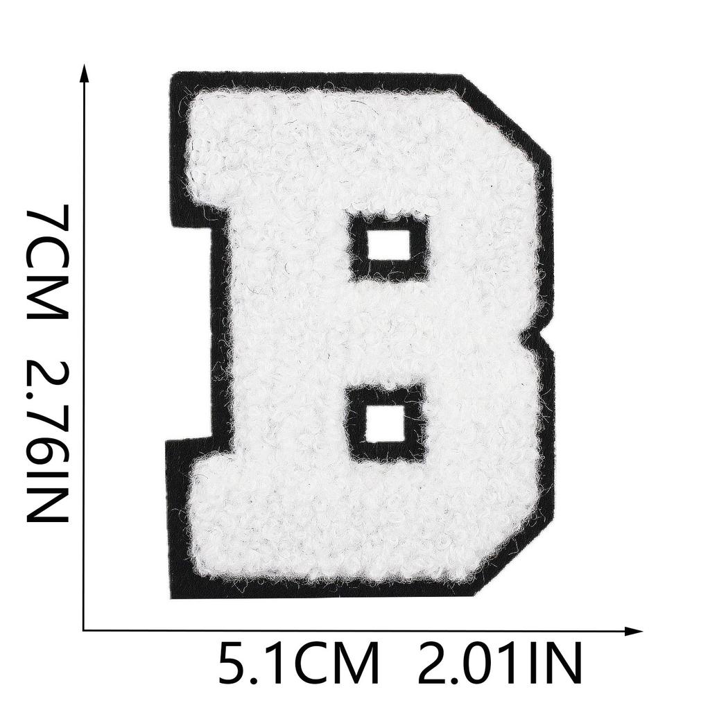 White 7Cm English Letter Embroidery Cloth Sticker Computer Embroidery Label Clothing Accessories Decorative Embroidery Sticker Ironing Stamp