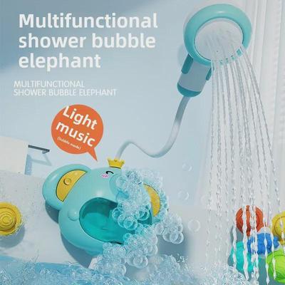 Cross-Border Electric Shower Toy: Elephant Water Spray & Bubble Maker for Kids' Bath & Summer Play