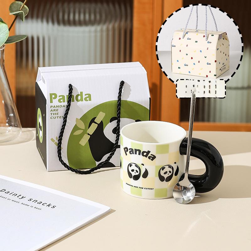 Panda Ceramic Water Cup Mug Holiday Gift Set High-Precision Cartoon Coffee Cup Birthday Gift Souvenir