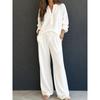 QICED Women's Fashion Casual Long Sleeve V Neck Pants Suits