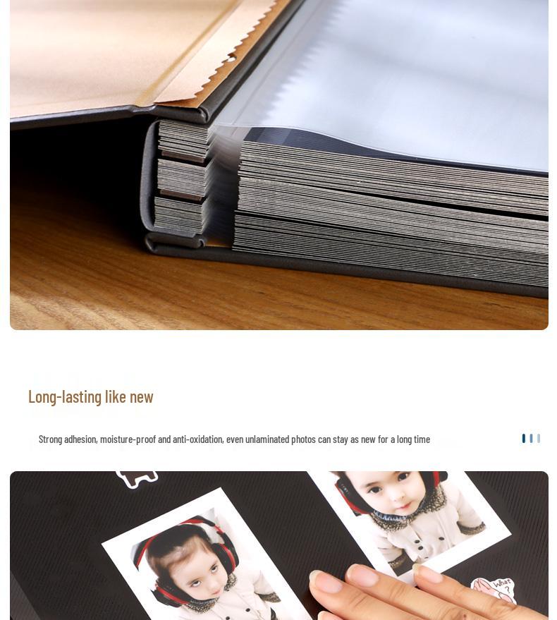 DIY Handmade Photo Album: Large Capacity, Self-Adhesive Scrapbook for Family Memories