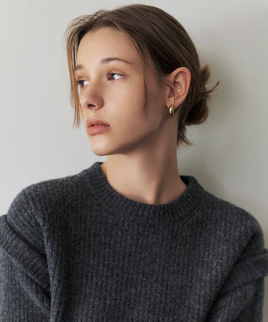 ARTID Merino Wool Sleeve Point Knit_Charcoal