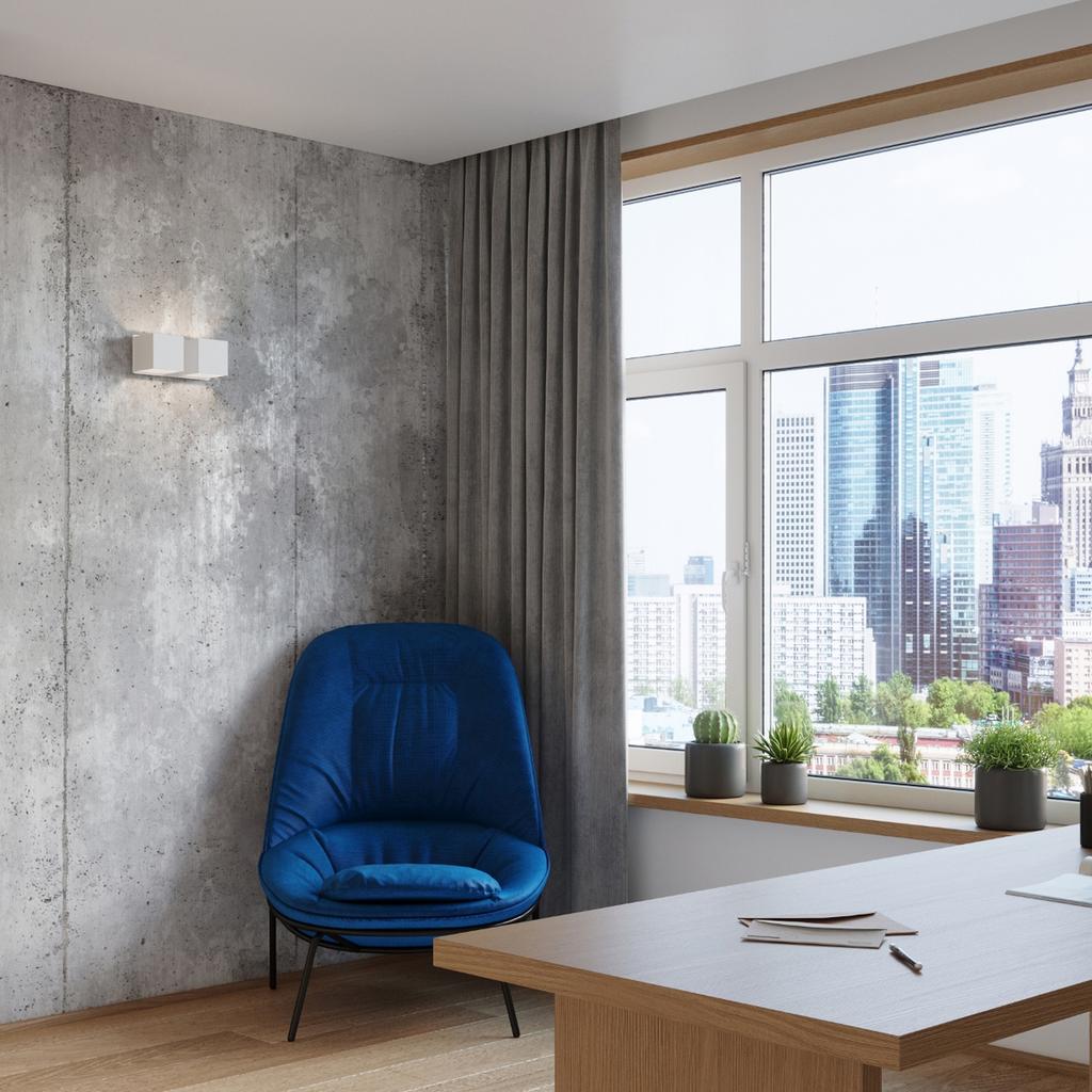 Quad 2 White Wall Lamp