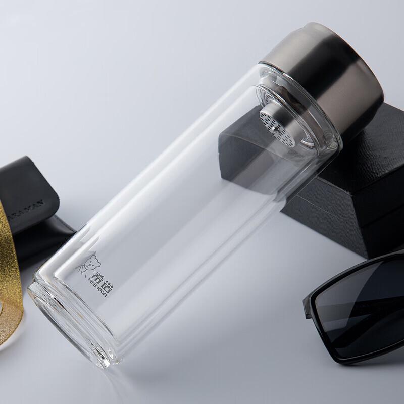 Heenoor Double Wall Glass Tea Infuser Cup