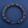 6mm 23cm Cool Stainless Steel Byzantine Chain Bracelet for Men Chunky Punk Rock Boy Hand Chain Anklet Wristband Metal Jewelry