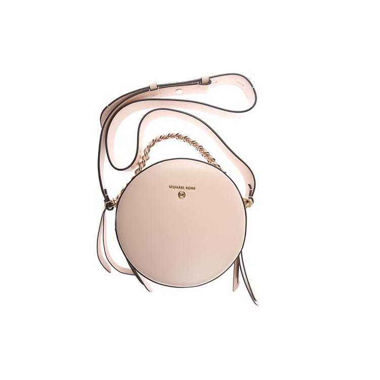 

New MICHAEL KORS MICHAEL KORS Handbag Collection Delancey Leather Round Bag Crossbody Bag Women s Pink 32S0GD8C8L-187 19.1*6.1*19.1CM