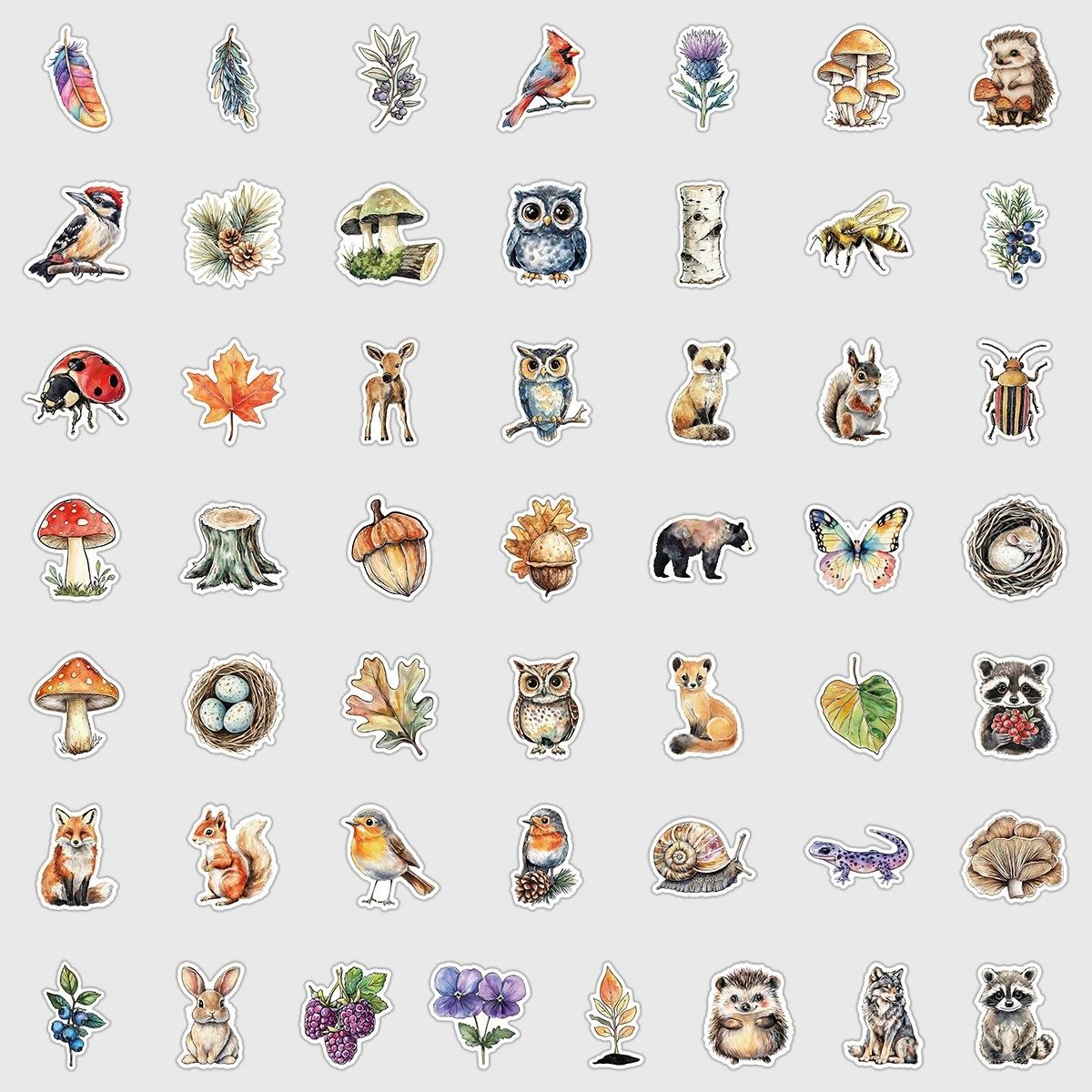 

50/100 ШТ. Мультяшні Наклейки З Тваринами Графіті Наклейки На Стакан Води Телефон Водонепроникні Наклейки Милі Акварельні Наклейки З Тваринами