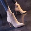 Fashion Spring Autumn Suede Female Short Shoes Pointed Toe Women's Ankle Boots Sexy Very High Heels Booties Trend 2025 Y2k Quality Boot