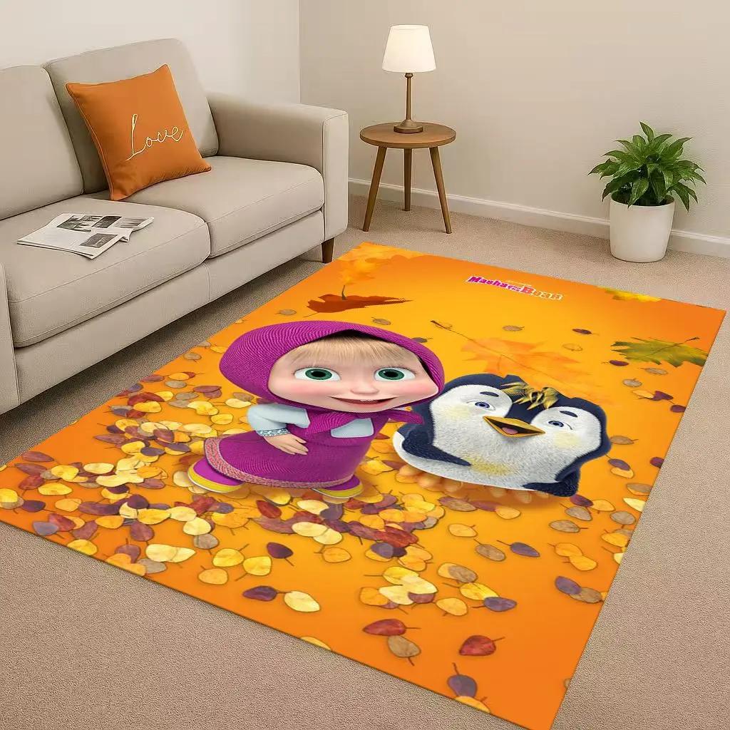 New Cartoon M-Masha And B-Bear Christmas Gift Living Room Non-Slip Area Rug Carpet For Bedroom Playroom Sofa,Home Decor Doormat