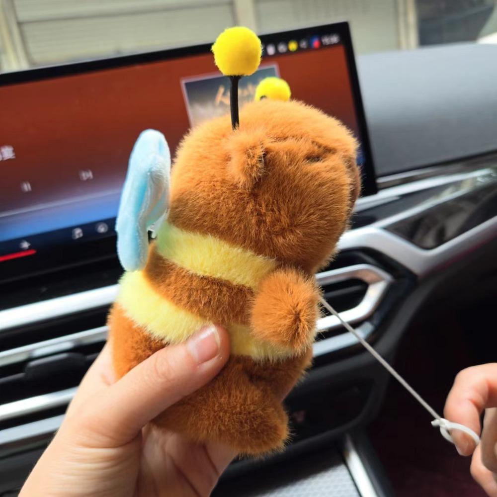 Capibara Ape Peluche Carino Giocattoli Peluche con Ali Mobili Portachiavi Peluche per Borsa da Donna Decorazione Regalo per Bambini Accessori Portachiavi
