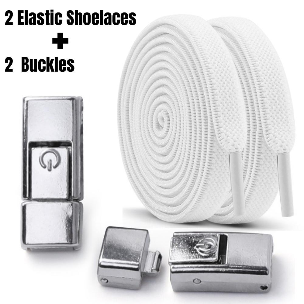 New No Tie Shoe Laces Press Lock 8MM Wide Flats Sports Running Shoe Elastic Shoe Laces Without Ties Lock for Kids Adult Shoes