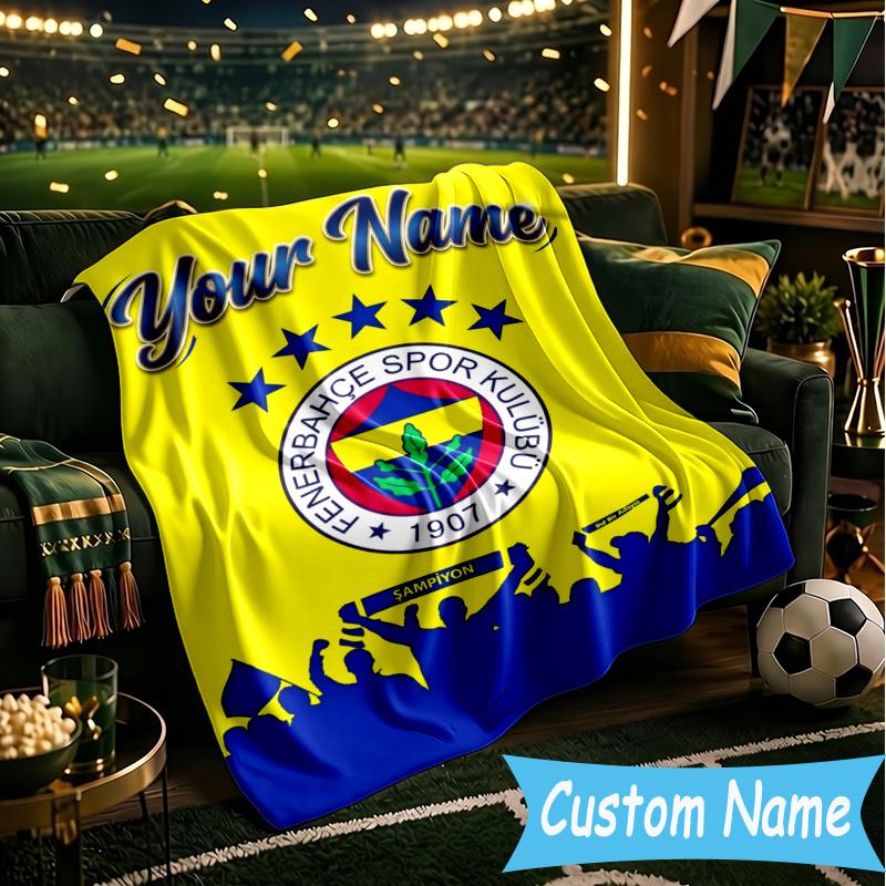 Custom Personalized Blanket Fenerbahçe Spor Soft Throw Blanket, Suitable for Family and Friends, Sofa Blanket,Home Decor Christmas gift