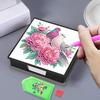 PU DIY Crystal Art Sticky Notes Holder with 160 Sheets Crystal Art Note Box for Home Office and School Supplies