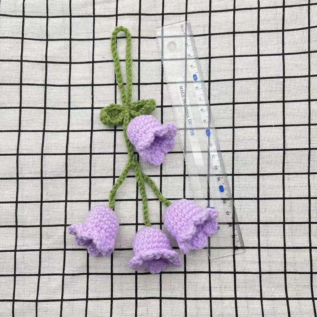 Wool Lily of the Valley Pendant - Handwoven Car Decoration.