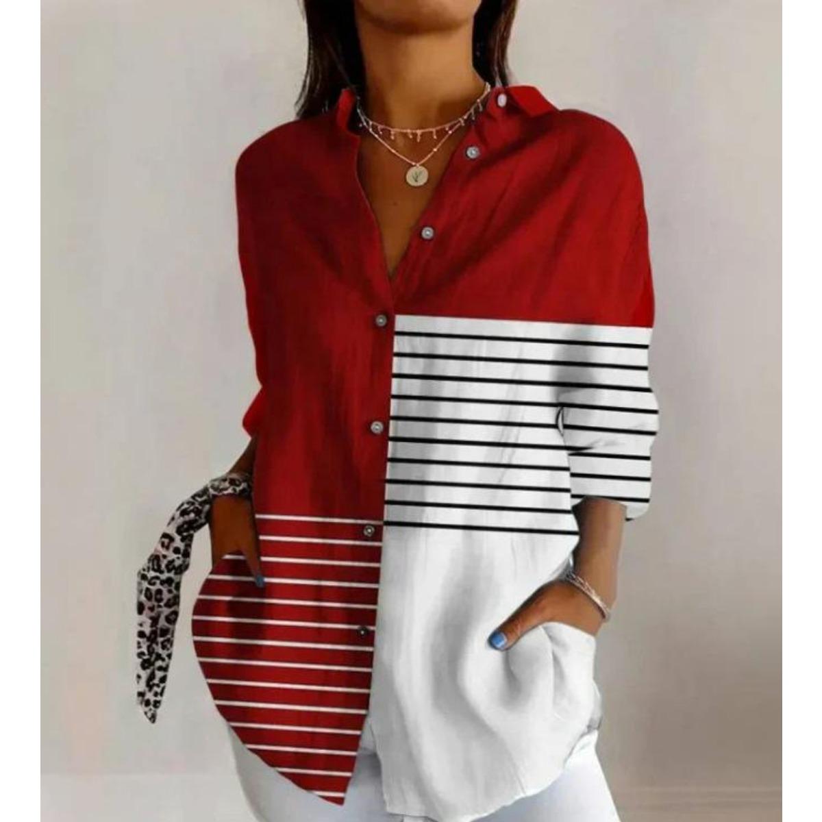 

Жіноча, Повсякденна, З довгим рукавом, Сорочка на ґудзиках, Квітковий принт, Можна прати в машині, Повсякденний, Вільний крій 2XL