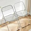 Trendy Clear Acrylic Folding Chair - Simple, Thickened Design for Makeup, Dining, or Home