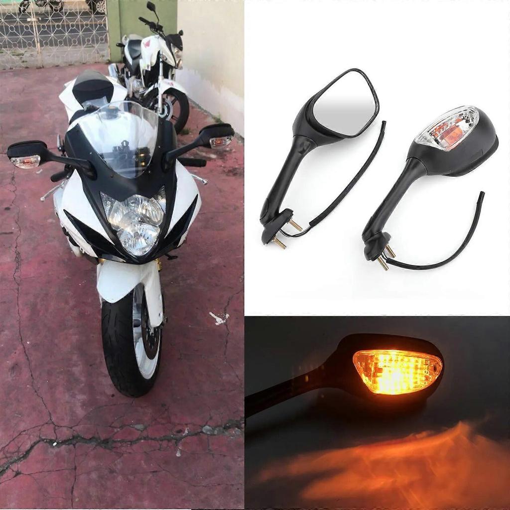 Rearview Side Mirrors w/Turn Signals Lights for Suzuki GSXR600 GSX-R750 GSXR1000 GSX-R GSXR 600 750 1000