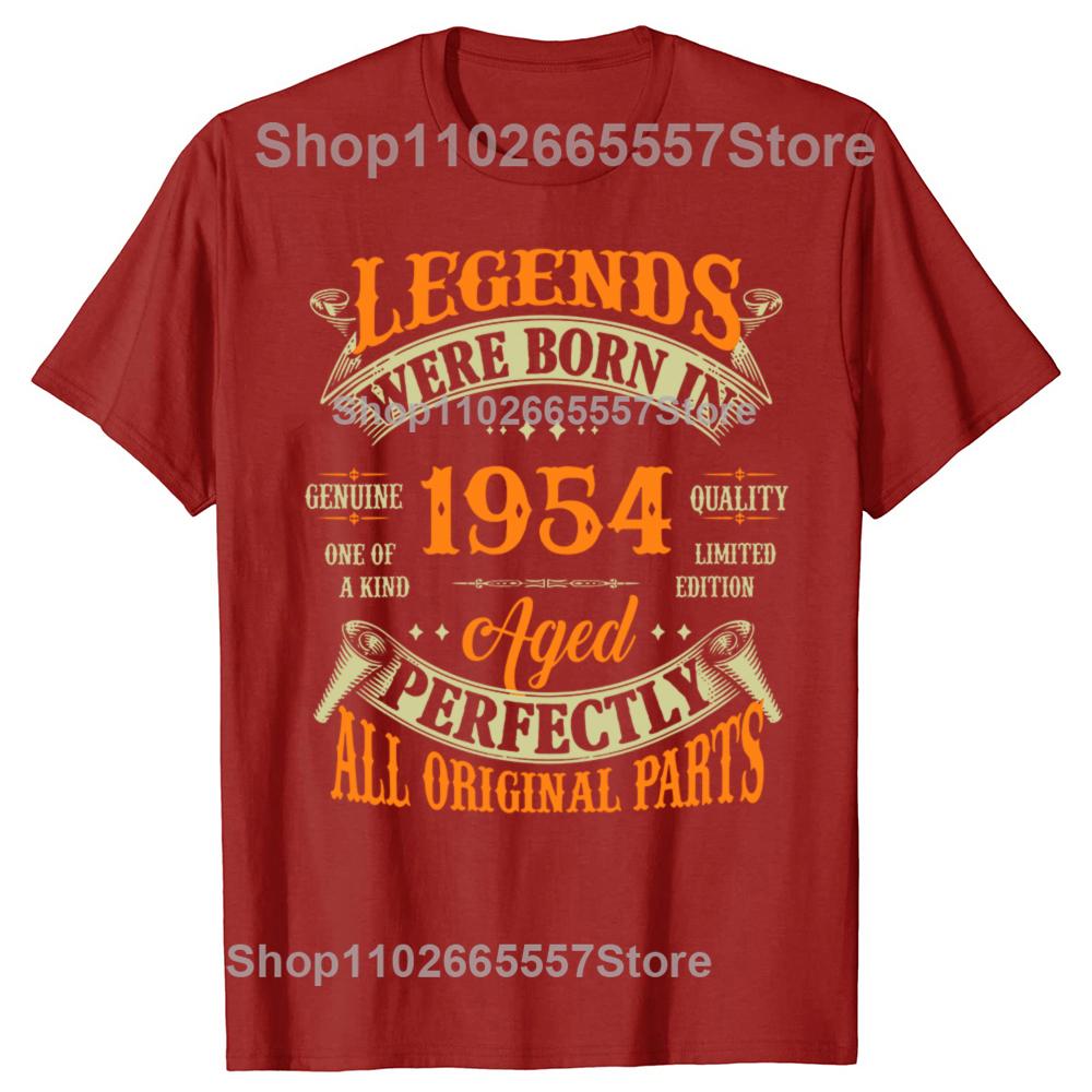 New Men 72th Birthday Tee Vintage Legends Born In 1954 72 Years Old T Shirt Oversize Printed Tee Shirt Casual Short Sleeve