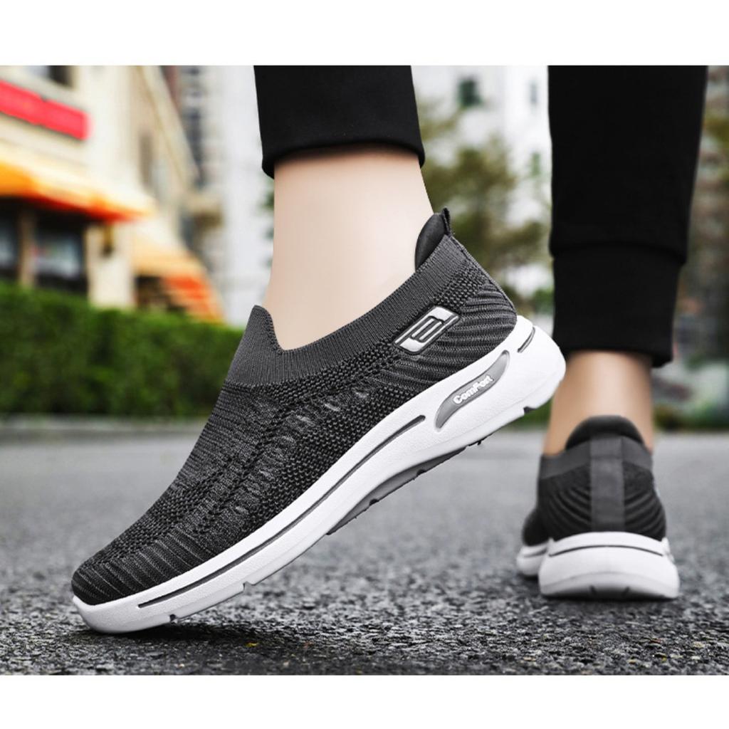 Men's Summer New Shoes, Casual Men's Flying Woven Running Shoes, Cloth Shoes, Breathable Couple Sports Shoes