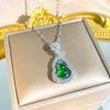 New Chinese ethnic style personalized jadeite hollow gourd necklace design collarbone chain retro high-end neck chain jewelry