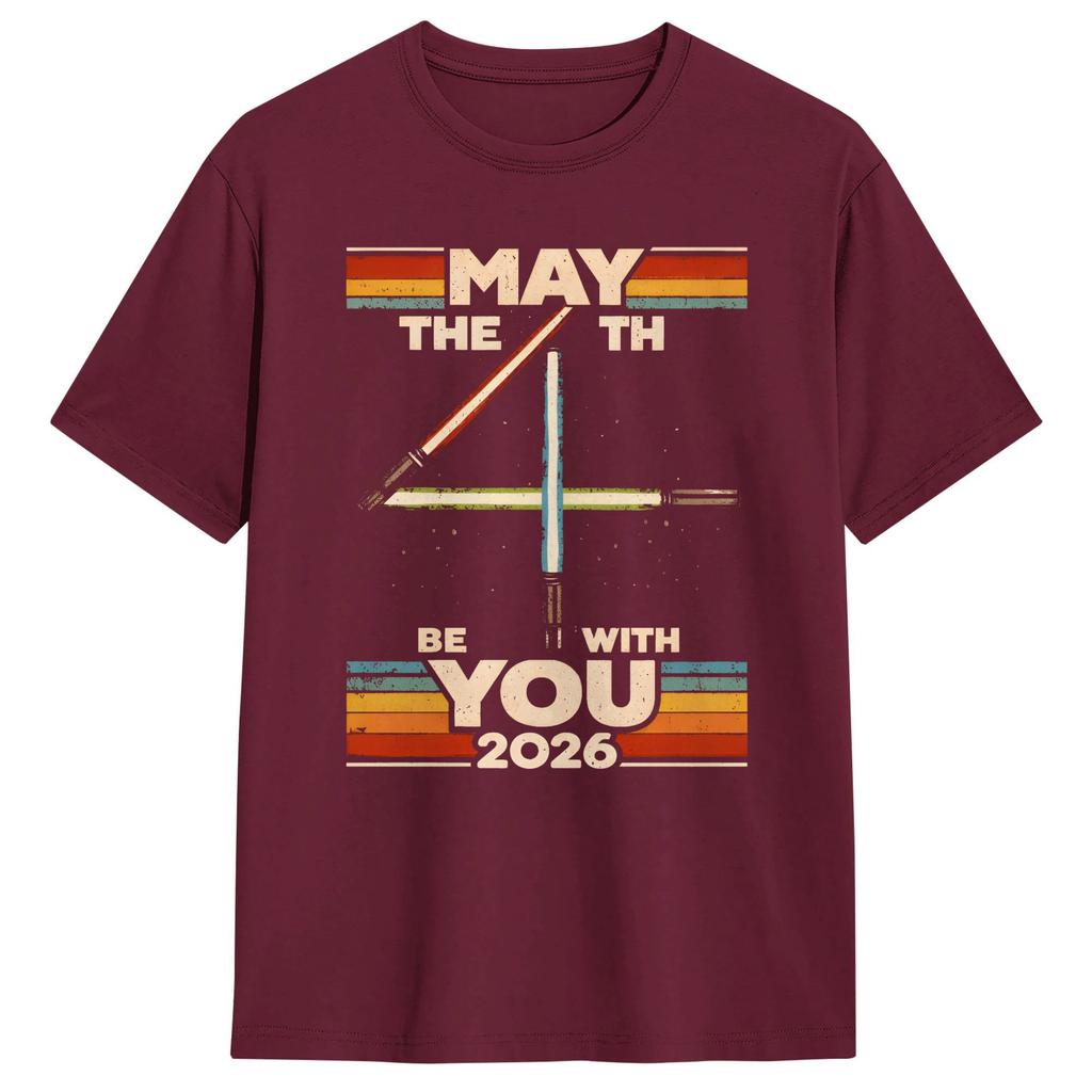May The Fourth Tshirt For Unisex Be With You Funny 100 Cotton Tee Shirt Crew Neck Short Sleeve T Shirt Gift Idea Clothing