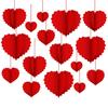 8Pcs Valentine's Day Heart Decoration Foldable Paper Heart Shape Ornament Easy Assembly for Wedding Party Decoration