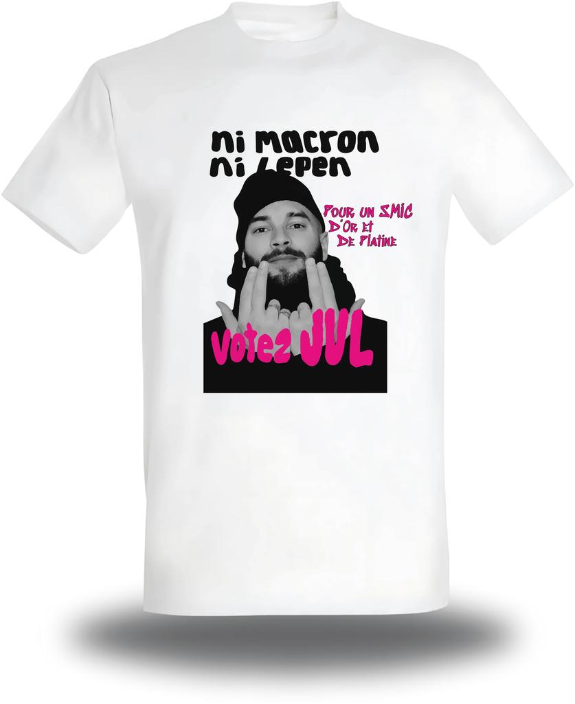 French Rapper Vote Fashion Graphics T-shirt Hip-hop Tops High Quality Cotton Clothes Vintage Men Women Tee Clothing Streetwear