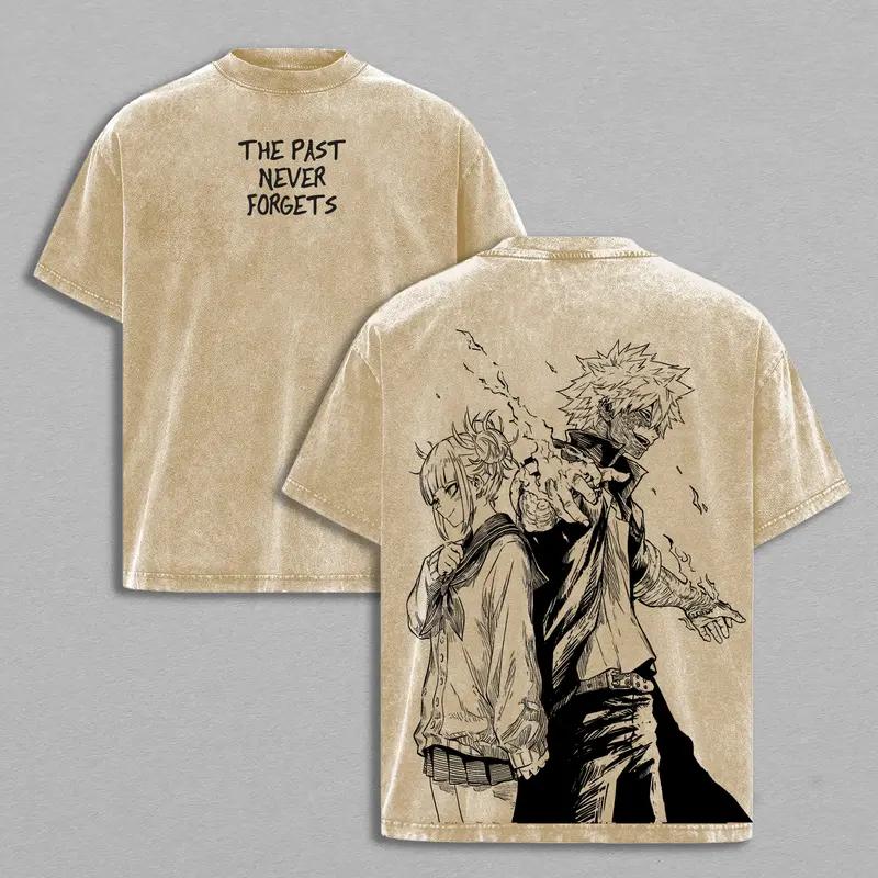 Toga Himiko Dabi My Hero Academia Clothing Men Short Sleeve Manga T-shirts Washed T Shirt Casual Cotton Tee Harajuku Male Tshirt