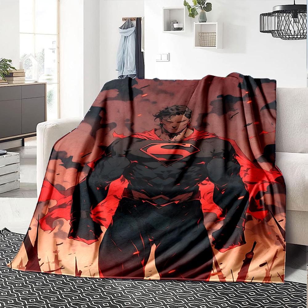 1pc Superman Black Suit Flannel Blanket Soft Warm Throw for Home, Office, Travel, All-Season Cozy Bedding GiftL1100