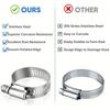 40pcs Hose Clamp Set, 1/4" - 1-1/8" (6-29mm), 304 Stainless Steel Worm Gear Hose Clamps, For Pipe, Intercooler, Plumbing, Tube A