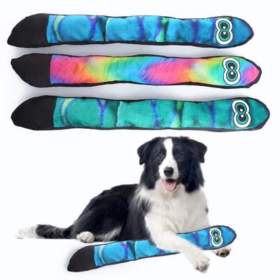 Brinquedo de pelúcia para cachorro com padrão de cobra de olho longo, brinquedos sonoros para cachorro, suprimentos para animais de estimação resistentes a mordidas e dentição
