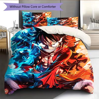 Cartoon Pattern Bedding Quilt Set Quilt Cover Pillowcase Home Decoration Birthday Gift (1 * Duvet Cover + 2 * Pillowcase, Without Core)