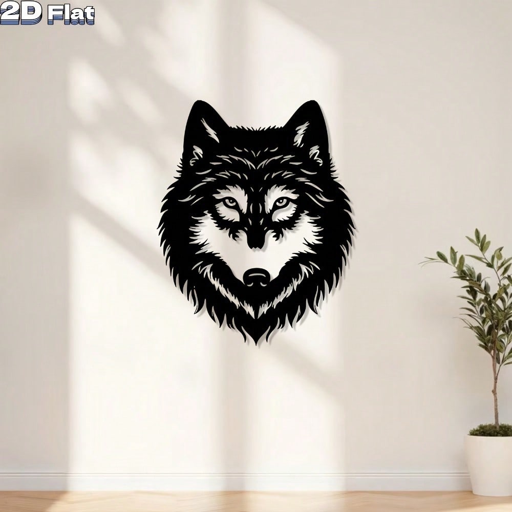 Modern Wolf Head Metal Wall Art, Premium Iron Mural for Indoor & Outdoor Decor, Perfect Holiday Gift