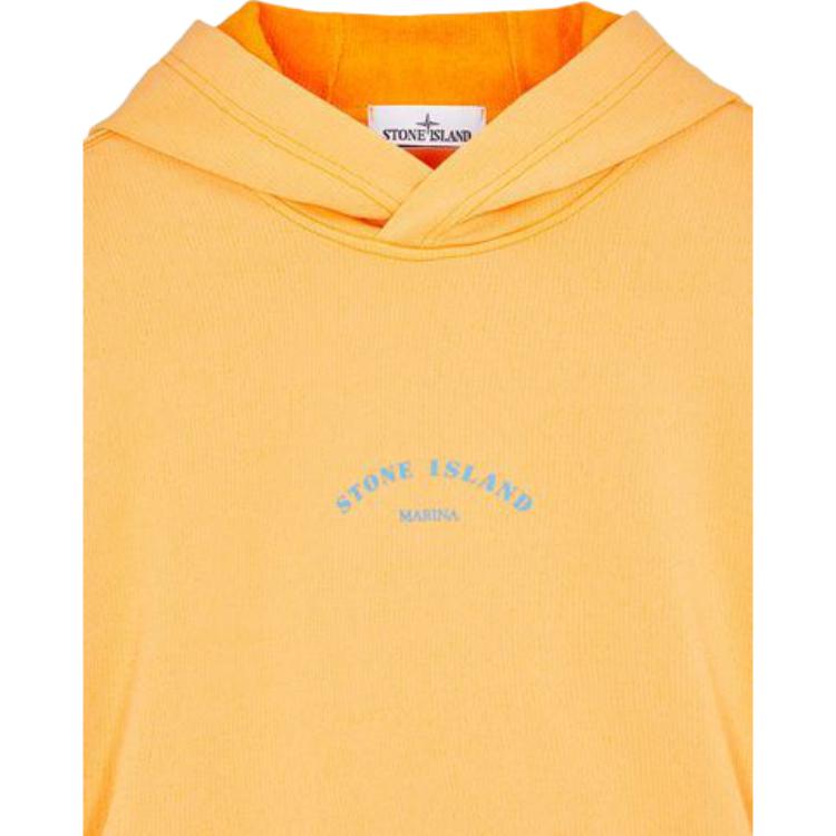 Stone Island Ss23 Marina Series Letter Logo Print Solid Color Casual Loose Sweatshirt Men sweatshirt Orange 7815650X2-V0032